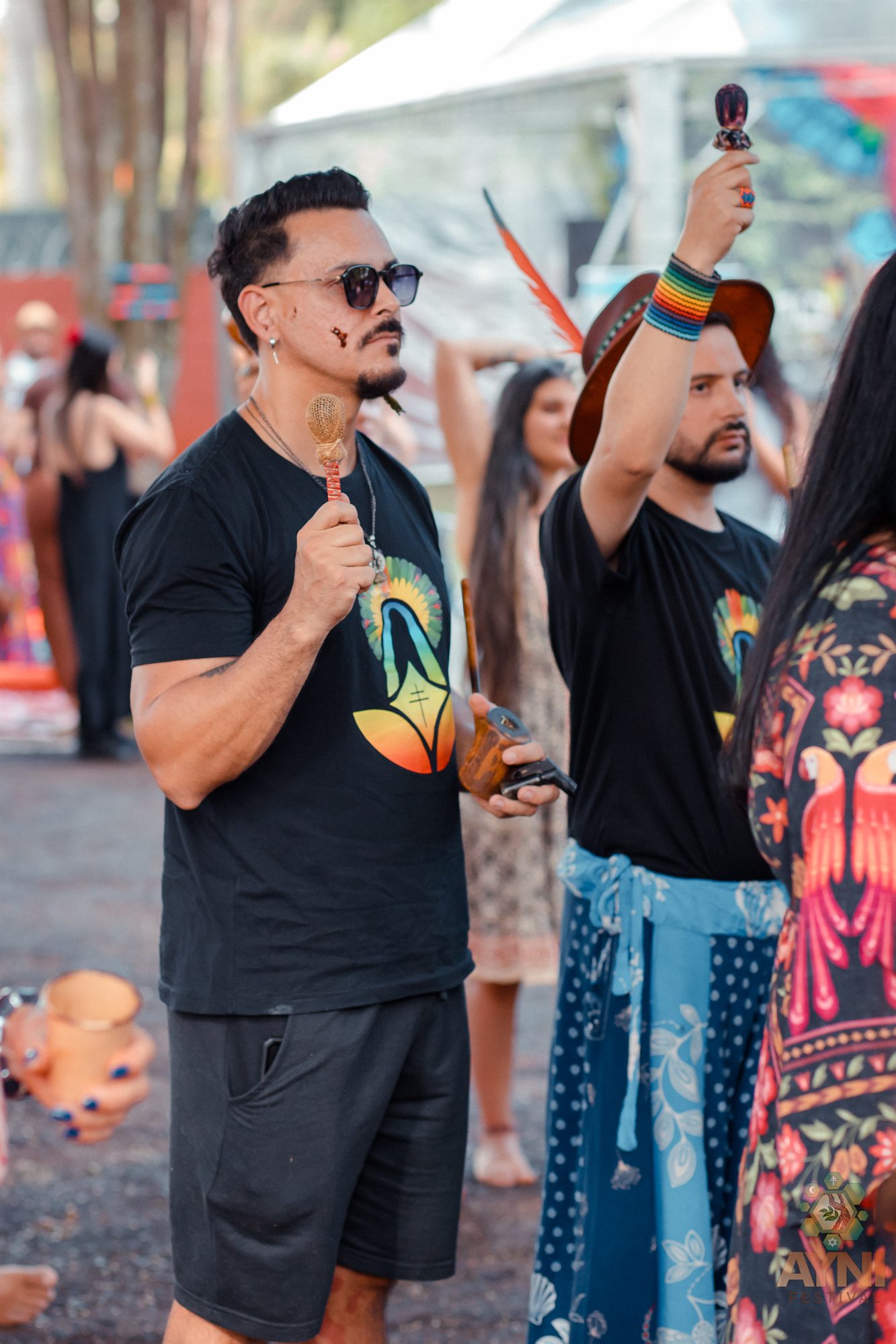 Michael Pereira e Bruno Luz durante o Ayni Festival