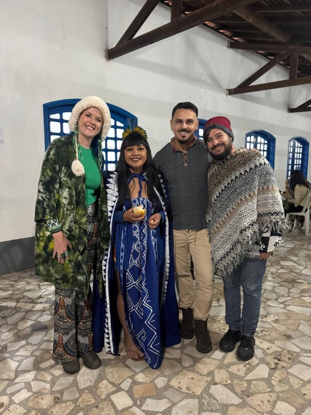 Members of Santuário Céu de Aparecida with Célia Xakriabá at FIUP 2025